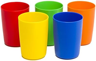 Greenco כוסות פלסטיק קטנות לילדים, 5 יח '| כוסות פעוטות, כוס כוסות, כוסות שתייה, כוסות חיצוניות,